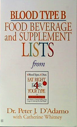 Blood Type B Food, Bev/Supplement Li