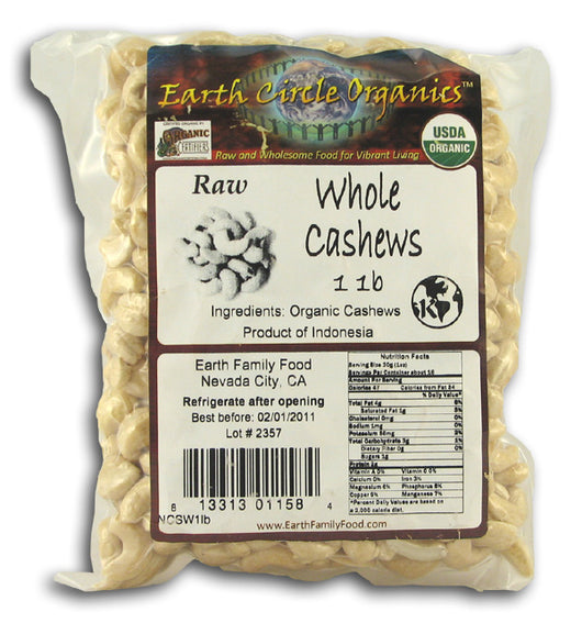 Cashews, Whole, Truly Raw, Organic