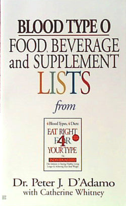 Blood Type O Food, Bev/Supplement Li
