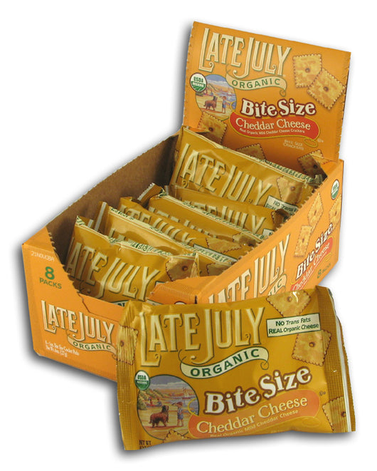 Bite Size Cheddar Crackers, Org (8)